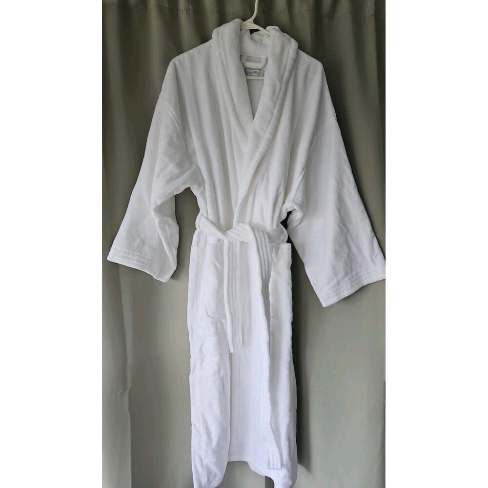 Eversun By SunBay Plush Spa White Unisex Bathrobe NEW MEN'S SZ LARGE